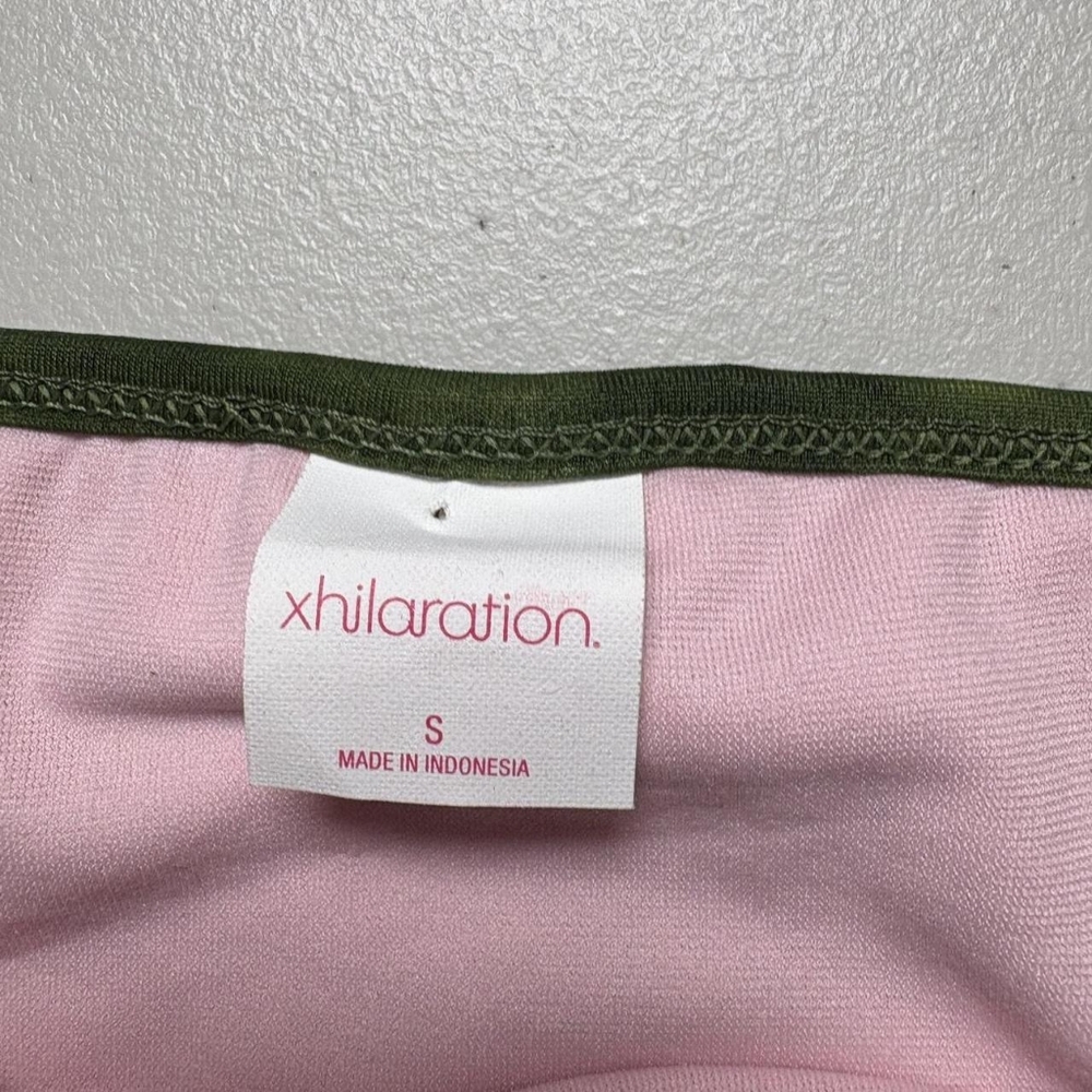 Xhilaration Women's Green and Pink Camo Ruffle Trim Tie Dye Triangle Bikini Set - Picture 3 of 8